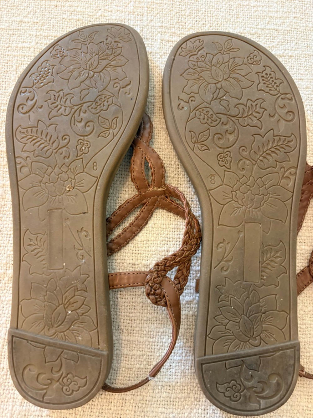 Sophie17 Braided T-Strap Sandals - Brown - Picture 4 of 4